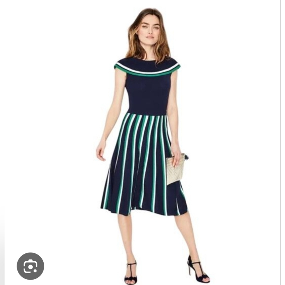 Boden Margie Striped Sleeveless Knit Midi Dress